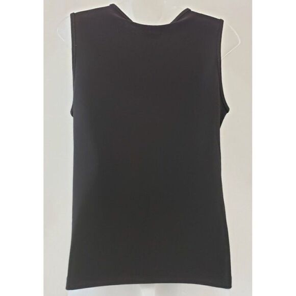 Anne Klein Layered‎ Chiffon Blouse Top Women's XS Black V-Neck Mixed-Media NEW - Picture 10 of 11